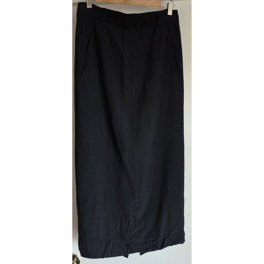 Moschino Couture Straight Maxi Skirt 10 Black Italy Long 90s Minimalist Designer